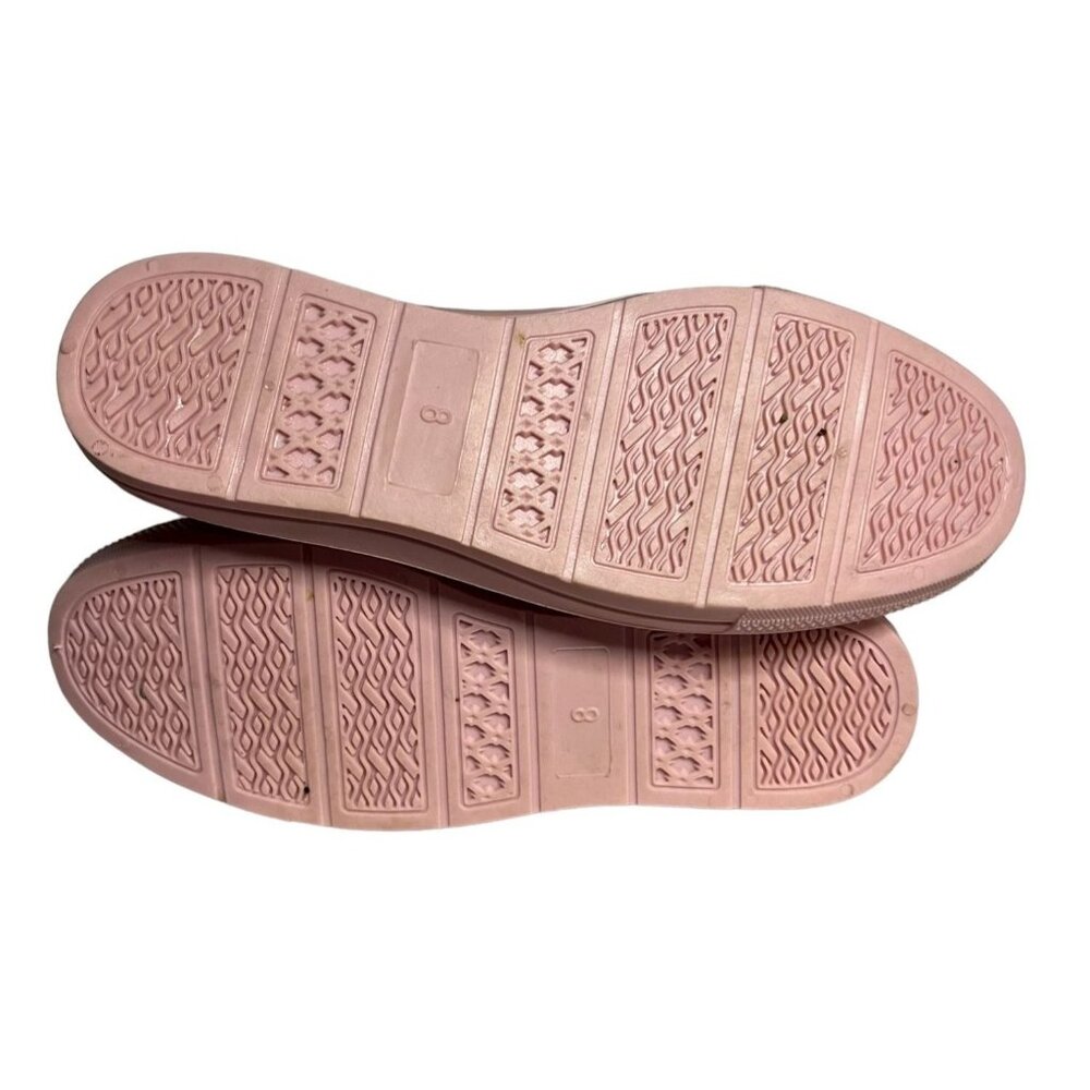 Pink High-Top Rubber Sneakers With Glossy Toe Cap & Lace-Up Closure - Picture 2 of 5